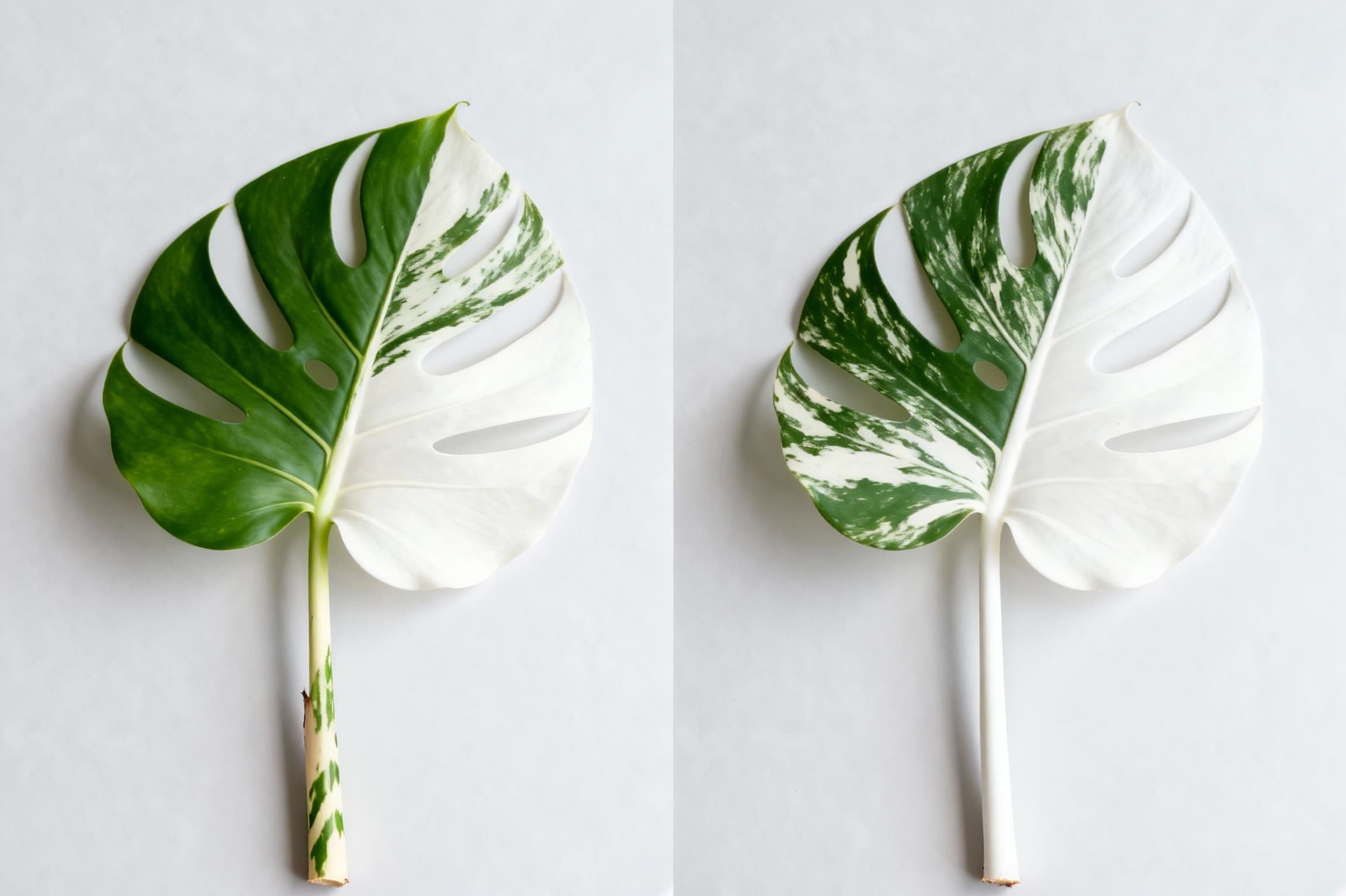 Monstera Albo cutting selection comparison